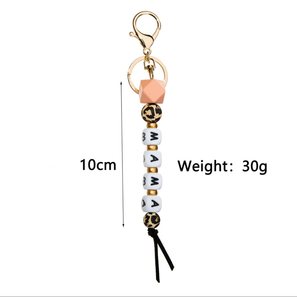 Mama Silicone leopard keychain